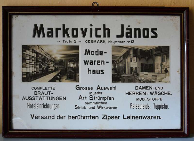 Reklamná tabuľa obchodu Markovich (Foto: Múzeum v Kežmarku)