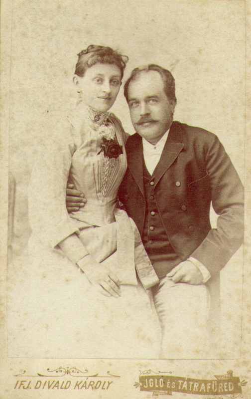 Svadobná fotografia Vojtech Alexander s manželkou Alžbetou rod. Schwarzovou.