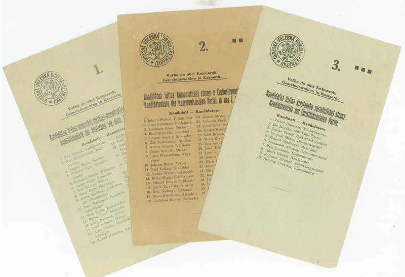 Kandidačné listiny volieb z roku 1927 (Múzeum v Kežmarku) Kandidačné listiny volieb z roku 1927 (Múzeum v Kežmarku)