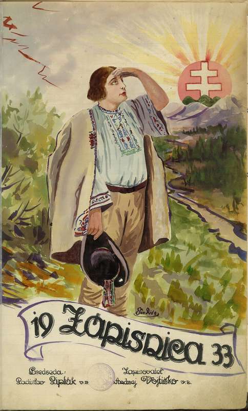 Ilustrácia zo športovej kroniky (Športová kronika A. Vojtičku - Múzeum v Kežmarku)