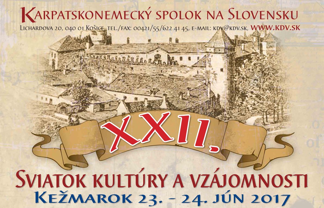 Odkaz na plagát - XXII. Sviatok kultúry a vzájomnosti Karpatskonemeckého spolku na Slovensku.