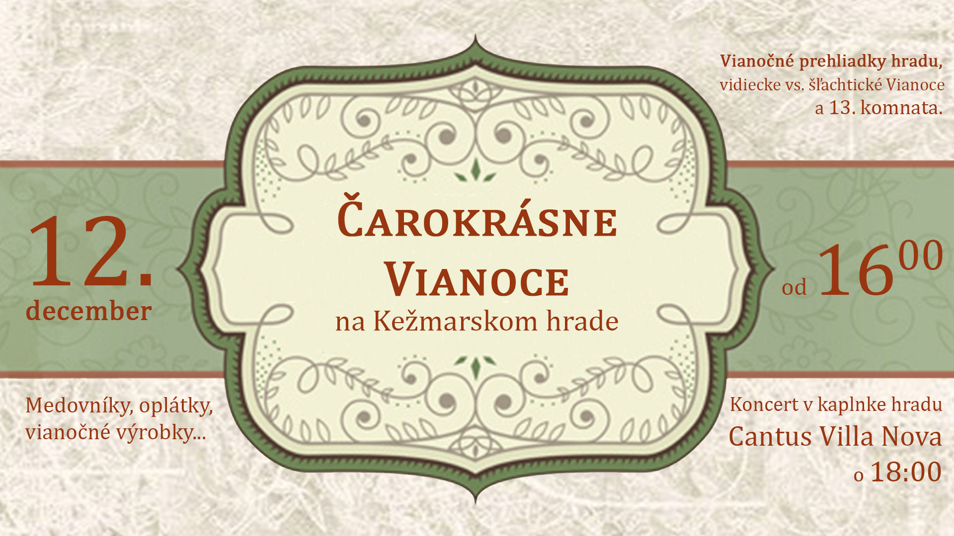 Čarokrásne Vianoce na Kežmarskom hrade - banner.