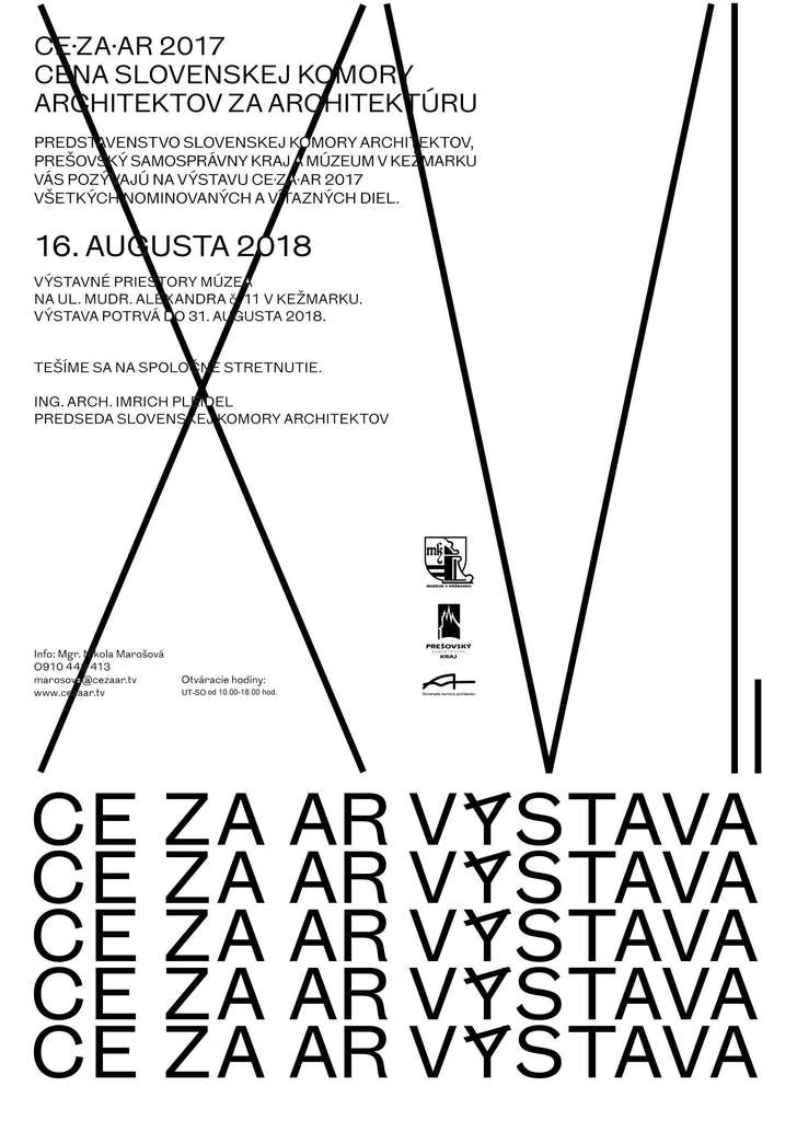 Výstava CE ZA AR - Cena slovenskej komory architektov za architektúru.