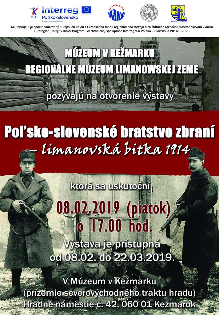 Plagát k výstave - Poľsko-slovenské bratstvo v zbrani - limanovská bitka 1914.
